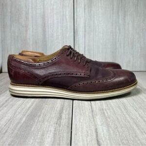 Cole Haan Grand OS Original Burgundy Leather Wingtip Dress Shoes Mens Size 11.5